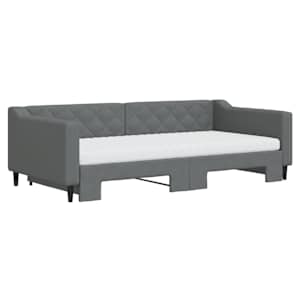 Válenda s přistýlkou a matracemi tmavě šedá 100 x 200 cm textil - obrázek 3