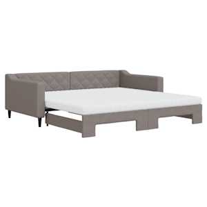 Válenda s přistýlkou a matracemi taupe 100 x 200 cm textil - obrázek 2