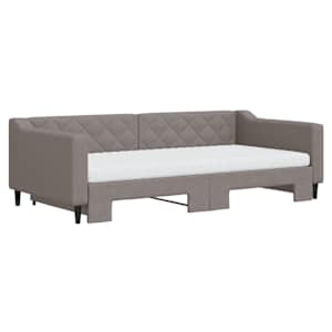 Válenda s přistýlkou a matracemi taupe 100 x 200 cm textil - obrázek 3