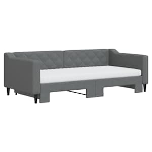 Válenda s přistýlkou a matracemi tmavě šedá 90 x 190 cm textil - obrázek 3