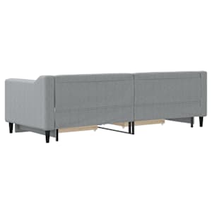 Válenda s přistýlkou a zásuvkami světle šedá 80 x 200 cm textil - obrázek 8