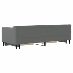 Válenda s přistýlkou a zásuvkami tmavě šedá 80 x 200 cm textil - obrázek 8