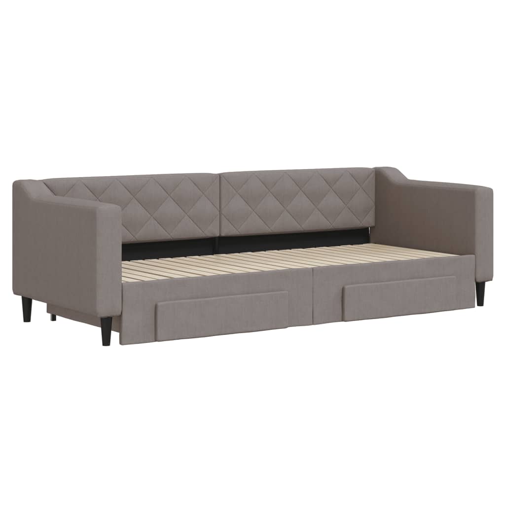 vidaXL Sofá cama nido con cajones tela gris taupe 80x200 cm