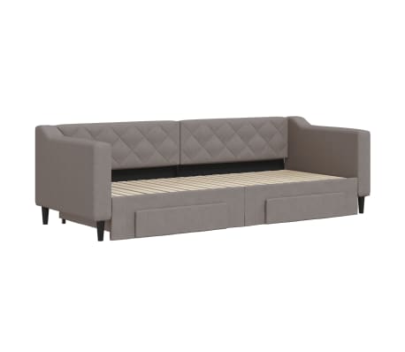 vidaXL Sofá cama nido con cajones tela gris taupe 80x200 cm