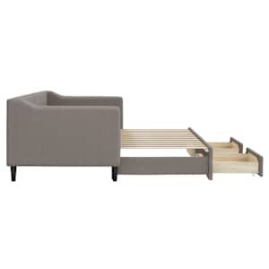Válenda s přistýlkou a zásuvkami taupe 80 x 200 cm textil - obrázek 7