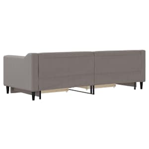 Válenda s přistýlkou a zásuvkami taupe 80 x 200 cm textil - obrázek 8