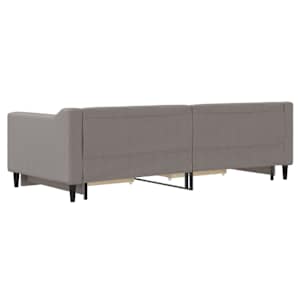 Válenda s přistýlkou a zásuvkami taupe 90 x 200 cm textil - obrázek 8