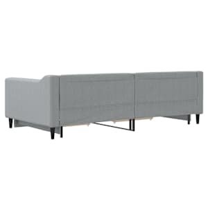 Válenda s přistýlkou a zásuvkami světle šedá 100x200 cm textil - obrázek 8