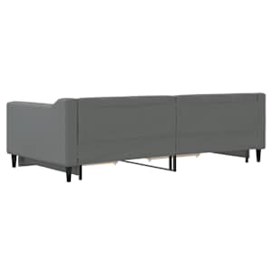 Válenda s přistýlkou a zásuvkami tmavě šedá 100 x 200 cm textil - obrázek 8