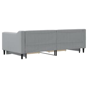 Válenda s přistýlkou a zásuvkami světle šedá 90 x 190 cm textil - obrázek 8
