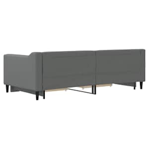 Válenda s přistýlkou a zásuvkami tmavě šedá 90 x 190 cm textil - obrázek 8