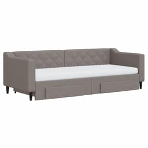 Válenda s přistýlkou a zásuvkami taupe 80 x 200 cm textil - obrázek 3