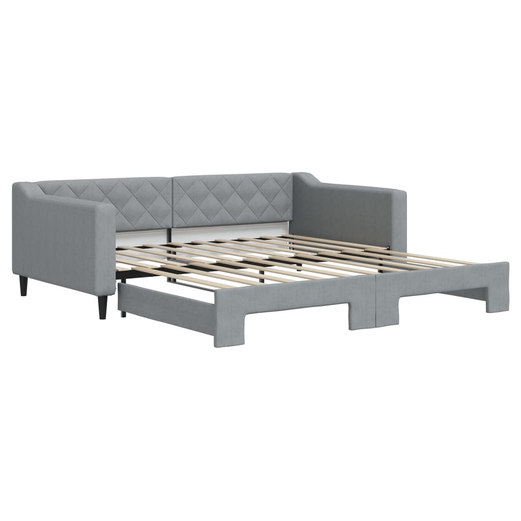 Vidaxl Daybed With Trundle Light Gray 39.4"&quotX74.8"" Fabric