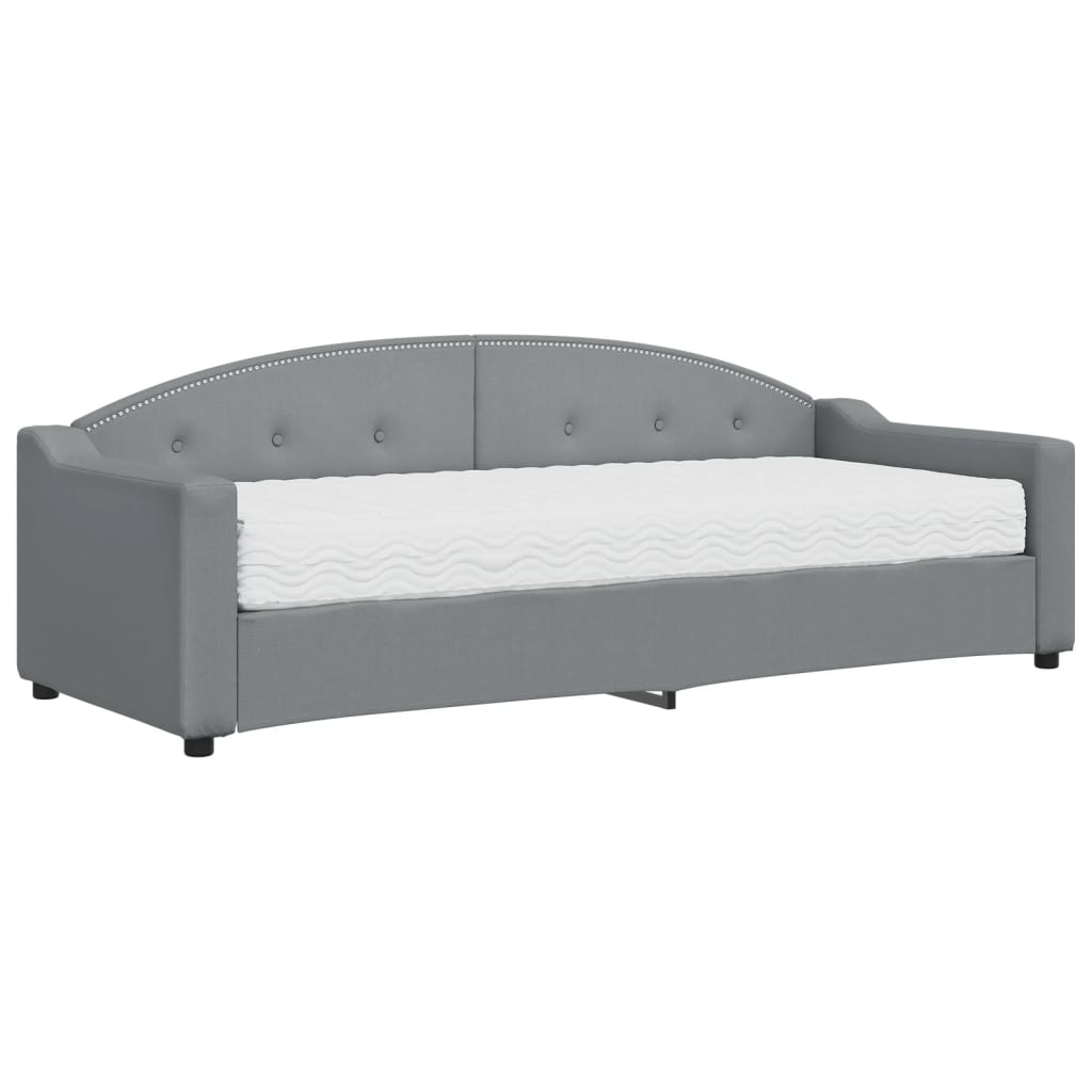 vidaXL Slaapbank met matras 80x200 cm stof lichtgrijs grijs, foto 3