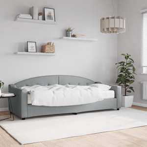 Válenda s matrací světle šedá 80 x 200 cm textil - obrázek 1