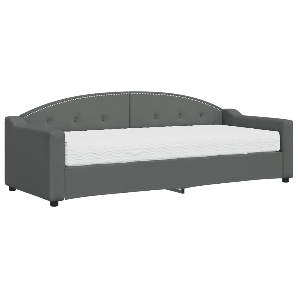vidaXL Slaapbank met matras 80x200 cm stof donkergrijs grijs, foto 3
