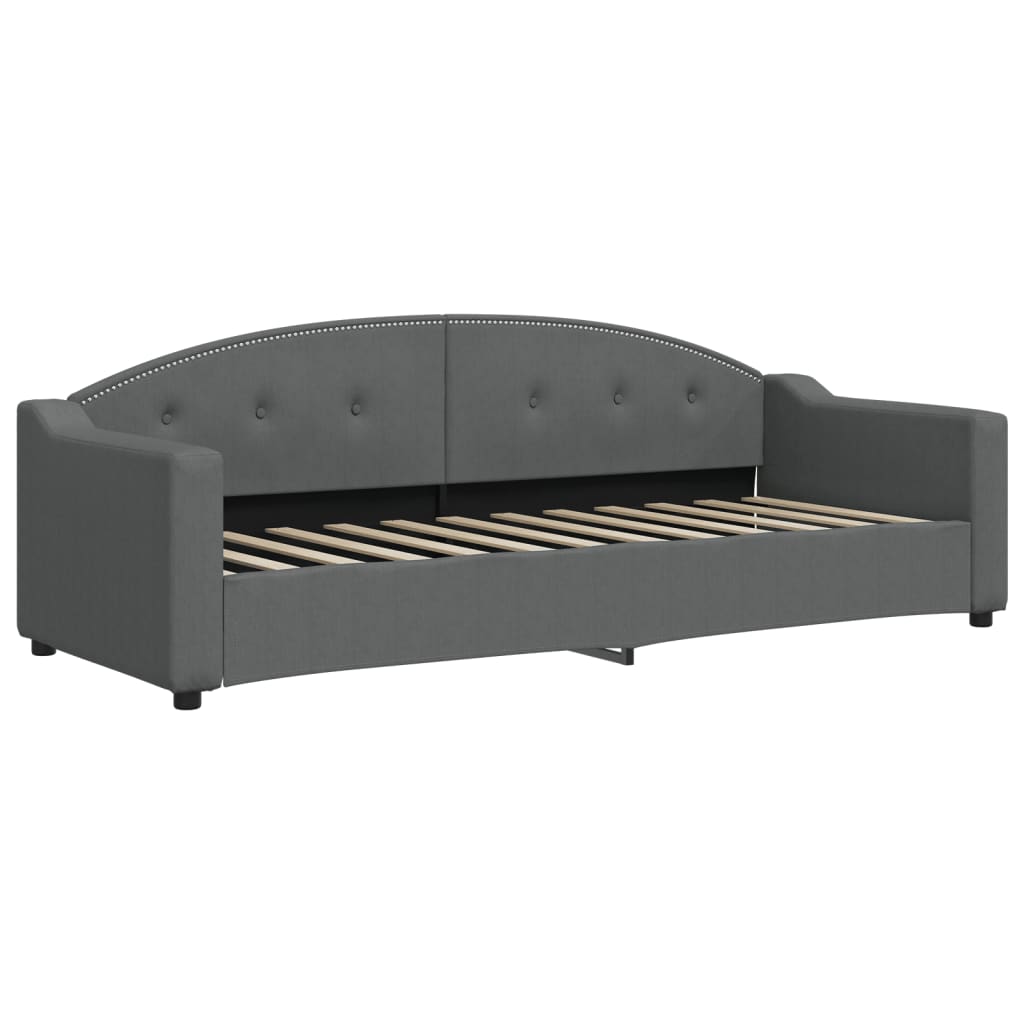 vidaXL Slaapbank met matras 80x200 cm stof donkergrijs grijs, foto 2