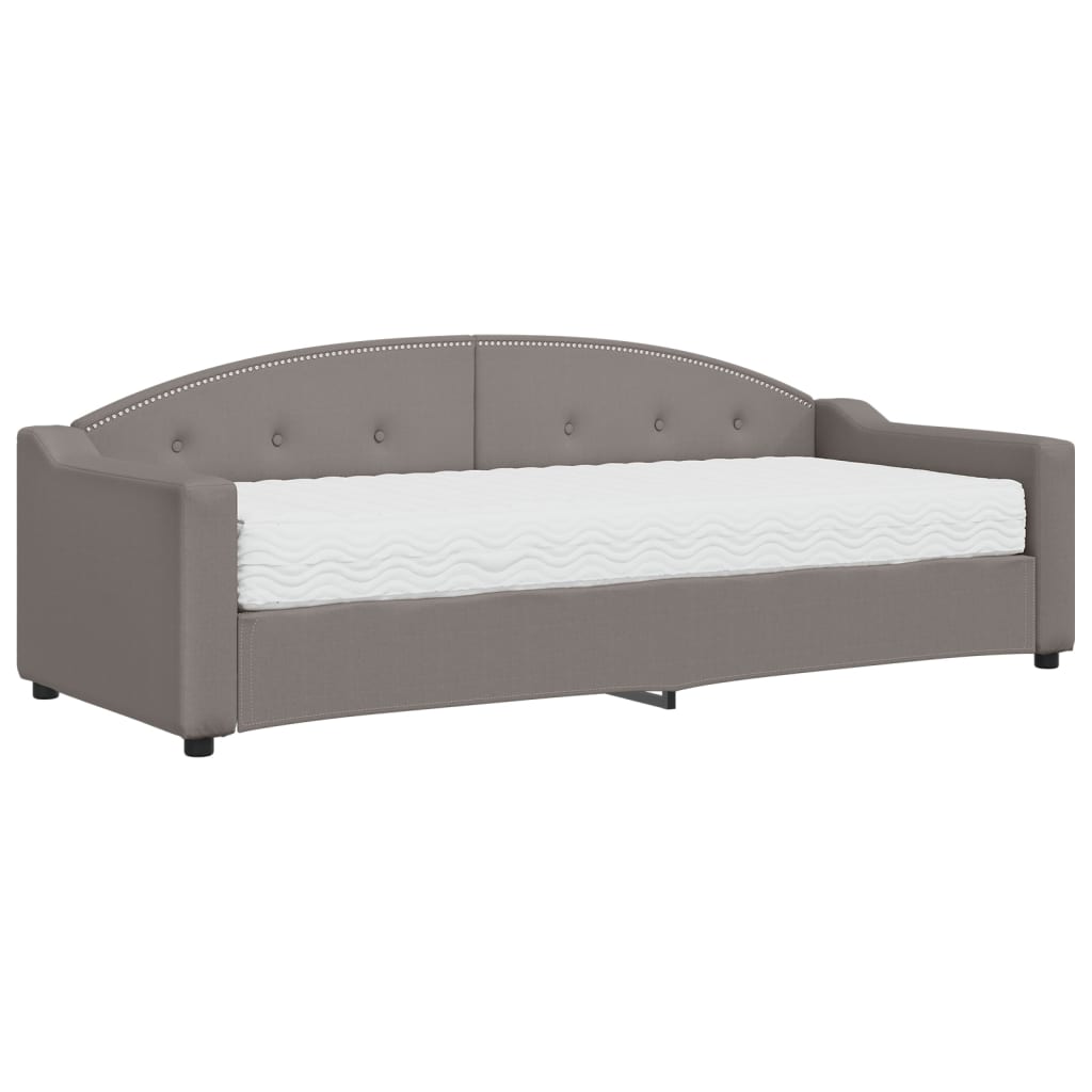 vidaXL Slaapbank met matras 80x200 cm stof taupe, foto 3