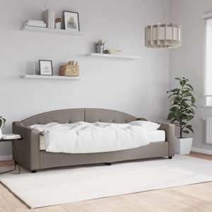 Válenda s matrací taupe 80 x 200 cm textil - obrázek 1