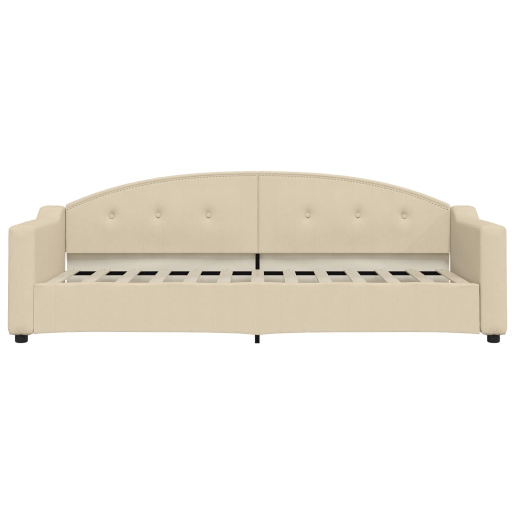 vidaXL Slaapbank met matras 80x200 cm stof crèmekleurig, foto 4
