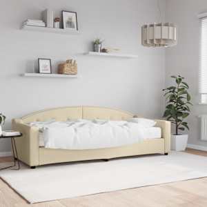 Válenda s matrací krémová 80 x 200 cm textil - obrázek 1