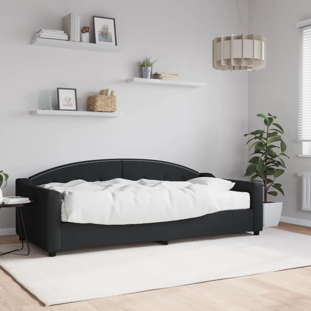 vidaXL daybed med madras 90x200 cm stof sort