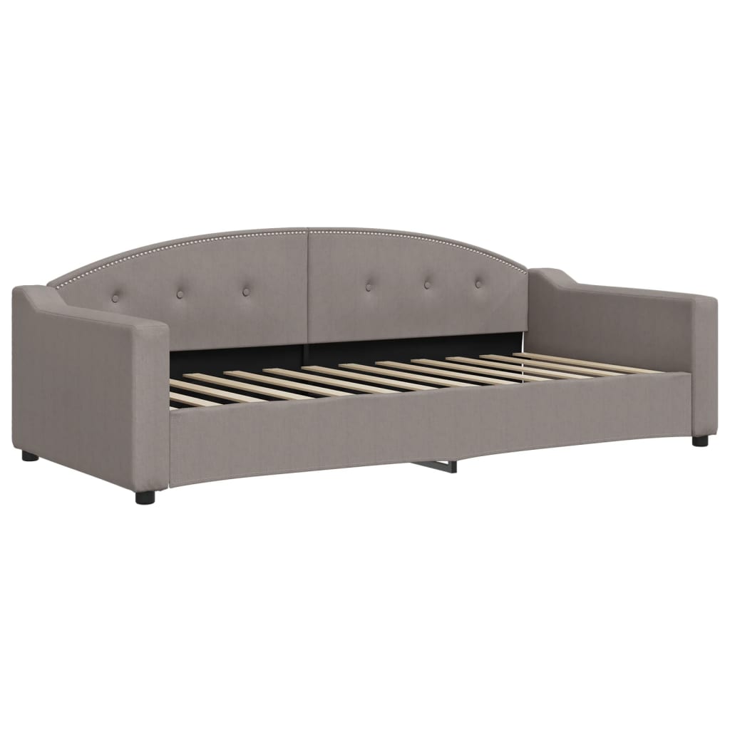 vidaXL Slaapbank met matras 90x200 cm stof taupe afbeelding