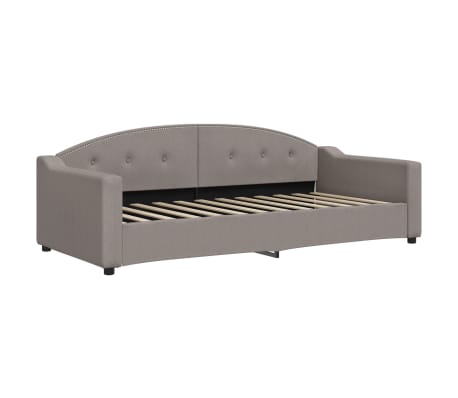 vidaXL Sof&aacute;-cama com colch&atilde;o 90x200 cm tecido cinzento-acastanhado
