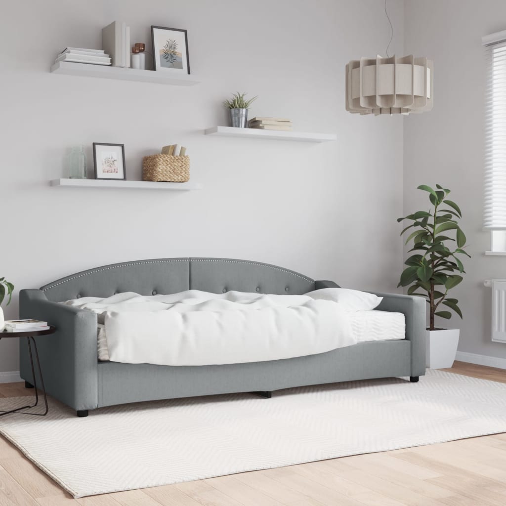 vidaXL daybed med madras 100x200 cm stof lysegrå