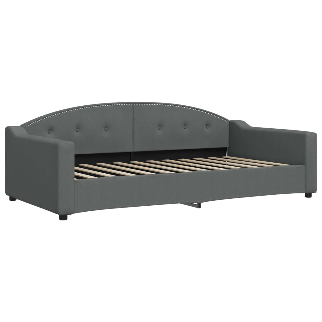 vidaXL Slaapbank met matras 100x200 cm stof donkergrijs grijs, foto 2