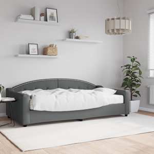 Válenda s matrací tmavě šedá 100 x 200 cm textil - obrázek 1