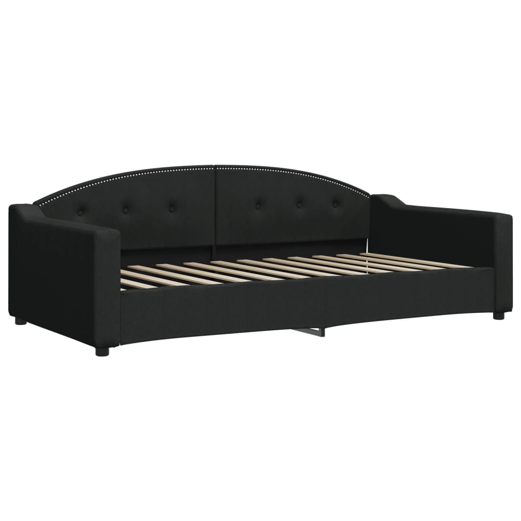 vidaXL fekete szövet kanapéágy matraccal 100 x 200 cm