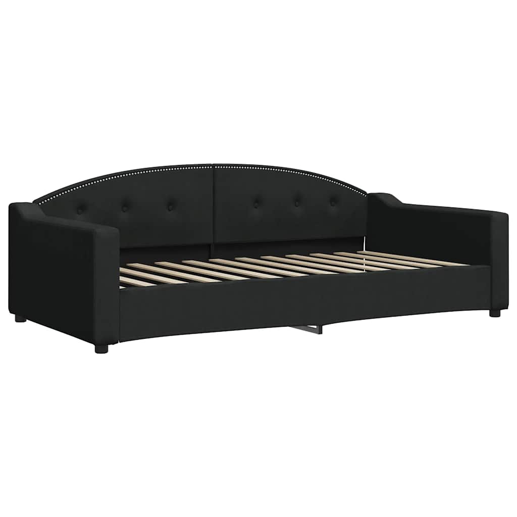 vidaXL Slaapbank met matras 100x200 cm stof zwart, foto 2