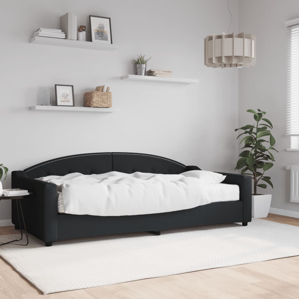 vidaXL daybed med madras 100x200 cm stof sort