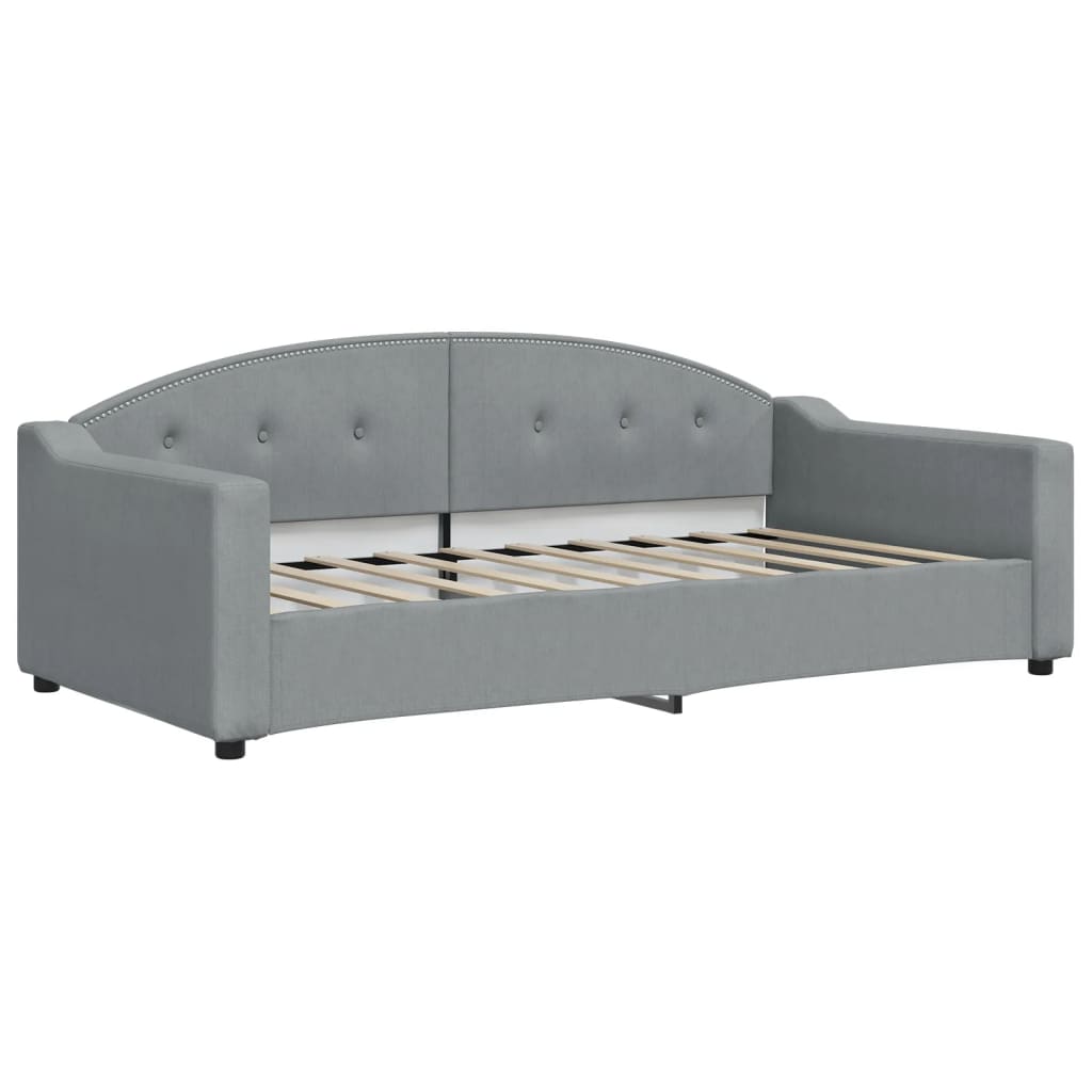 vidaXL Slaapbank met matras 90x190 cm stof lichtgrijs grijs, foto 2