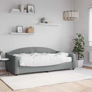 Válenda s matrací světle šedá 90 x 190 cm textil - obrázek 1