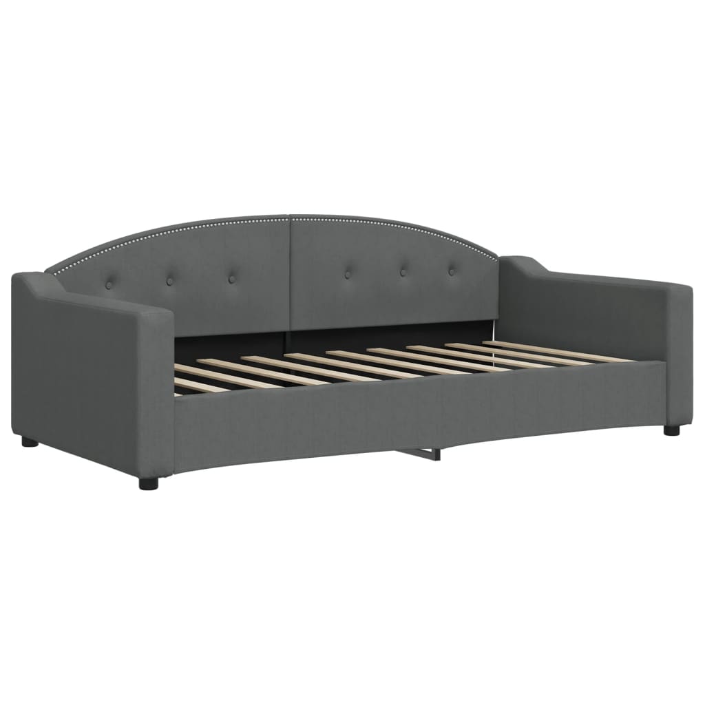 vidaXL Slaapbank met matras 90x190 cm stof donkergrijs afbeelding