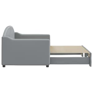 Válenda s přistýlkou světle šedá 80 x 200 cm textil - obrázek 4