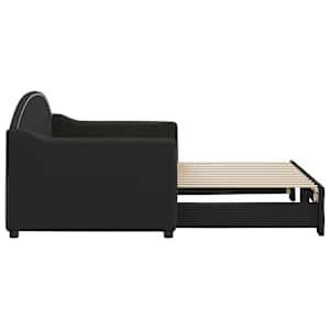 Válenda s přistýlkou černá 80 x 200 cm textil - obrázek 4