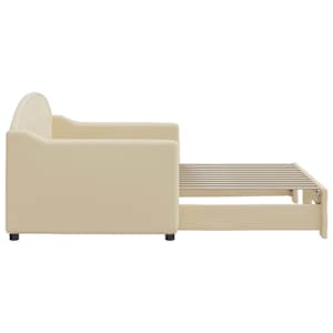 Válenda s přistýlkou krémová 80 x 200 cm textil - obrázek 4