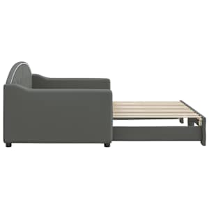 Válenda s přistýlkou tmavě šedá 90 x 200 cm textil - obrázek 4