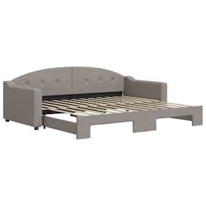 Válenda s přistýlkou taupe 90 x 200 cm textil - obrázek 2