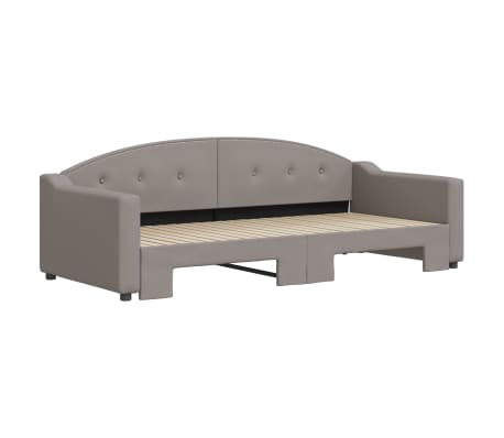 vidaXL Sof&aacute;-cama com gavet&atilde;o 90x200 cm tecido cinzento-acastanhado