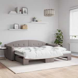 Válenda s přistýlkou taupe 90 x 200 cm textil - obrázek 1