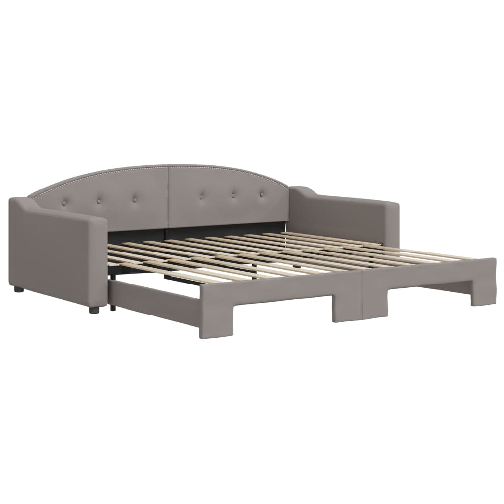 vidaXL Slaapbank met onderschuifbed 100x200 cm stof taupe