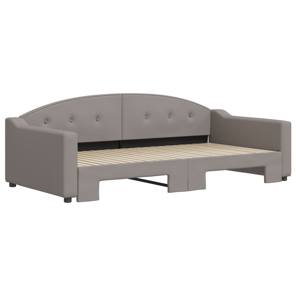 vidaXL Slaapbank met onderschuifbed 100x200 cm stof taupe afbeelding
