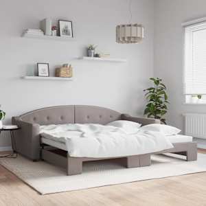 Válenda s přistýlkou taupe 100 x 200 cm textil - obrázek 1