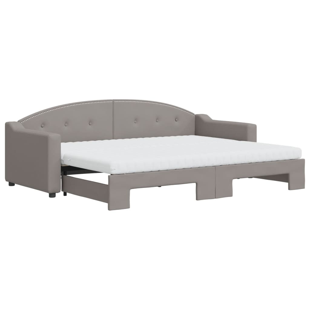 vidaXL Válenda s přistýlkou a matracemi taupe 80 x 200 cm textil