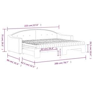 Válenda s přistýlkou a matracemi krémová 80 x 200 cm textil - obrázek 12