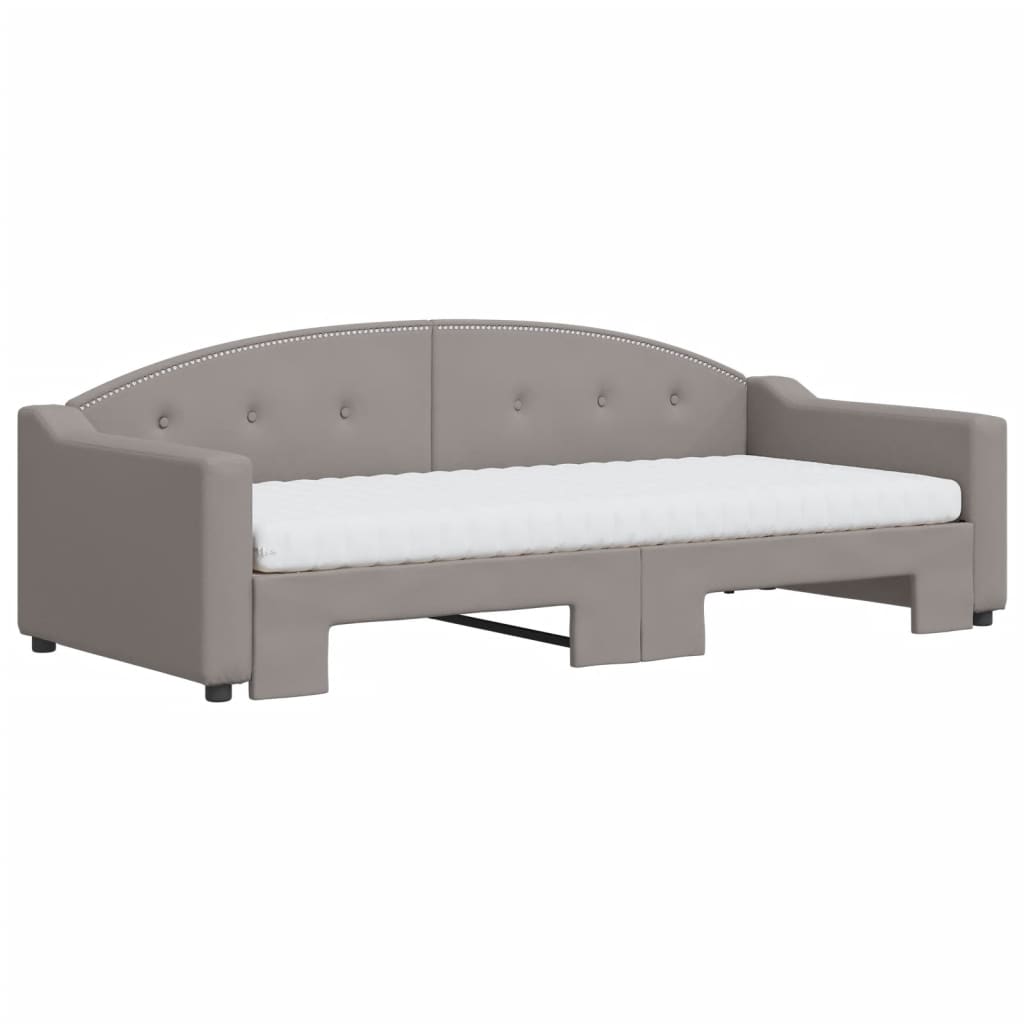 Thumbnail - vidaXL Tagesbett Ausziehbar mit Matratzen Taupe 90x200 cm Stoff
